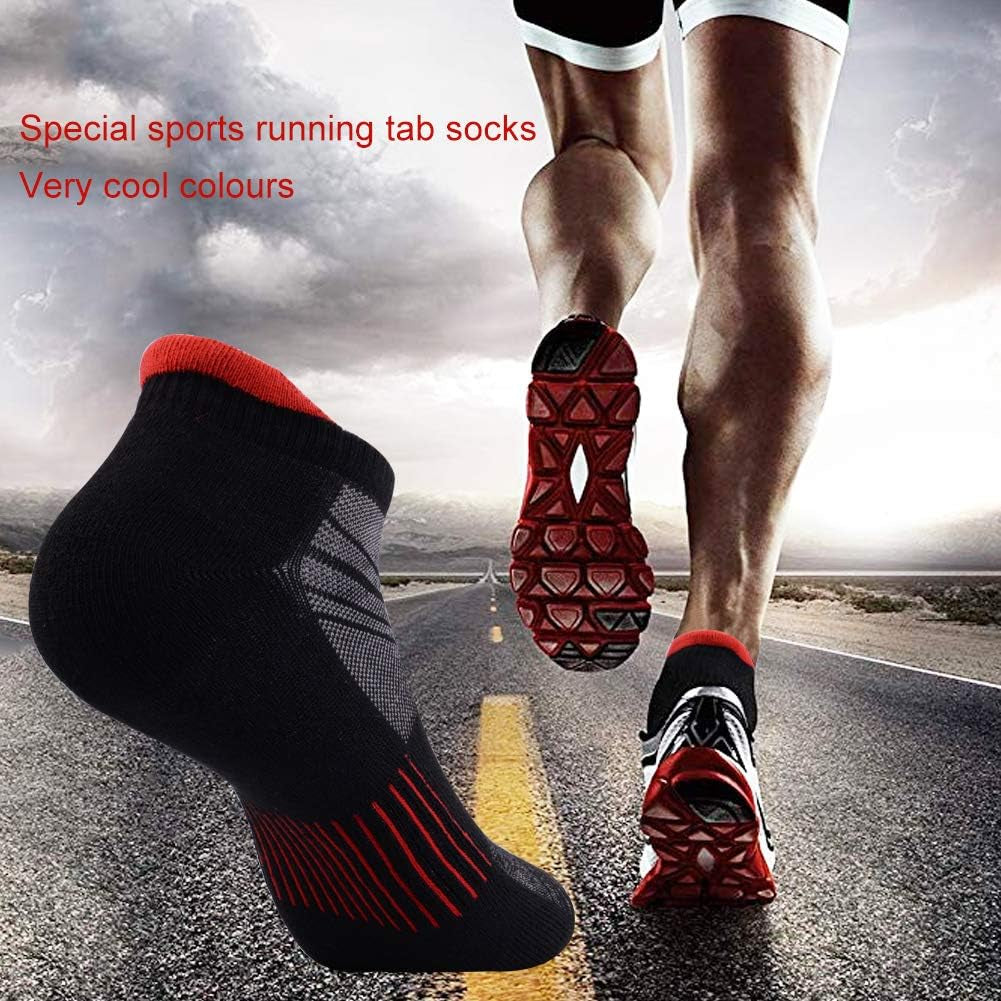 Mens Ankle Low Cut Athletic Tab Socks for Men Sport Comfort Cushion Sock 6 Pack