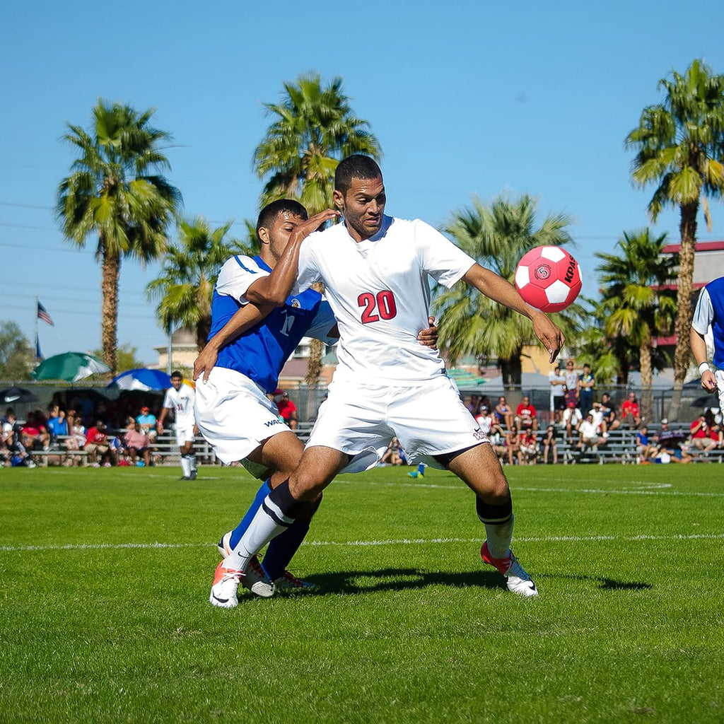 Soccer Ball Size 5 with Pump for Girls Boys Kids Youth and Adult Training, Sports Soccer Balls Outdoor Indoor Gifts (Red-White)